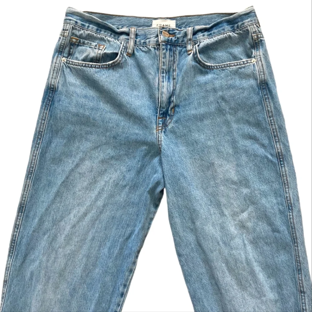 FRAME High Rise cropped the lounge Chill denim jogger blue Jeans size 29 - Picture 9 of 16